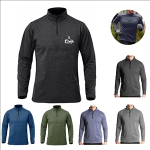 Long Sleeve Sports Shirts Quarter Zip Pullover Outdoor